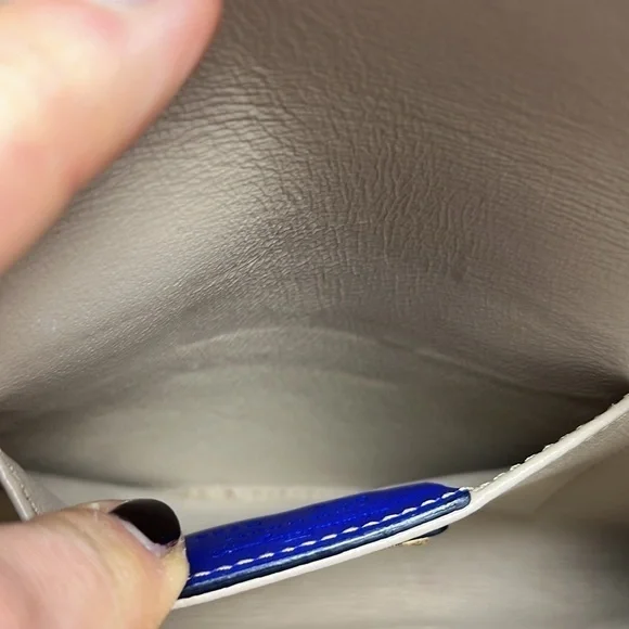 Salvatore Ferragamo Blue Leather Afef Gancio Clutch Wristlet - New Condition - Picture 12 of 15